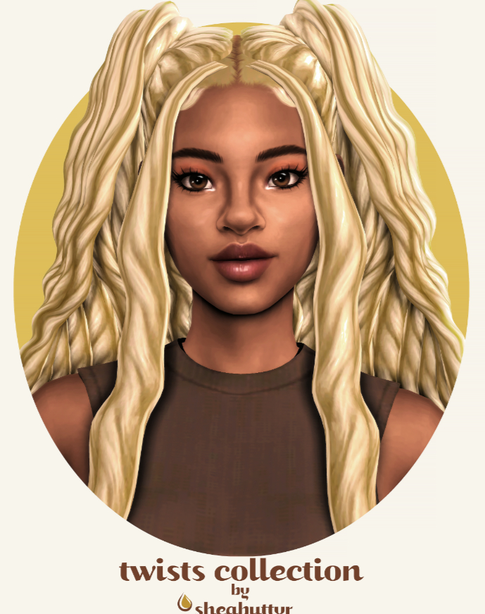 Большой набор причесок twists от sheabuttyr для Sims 4