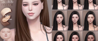 Коллекция женских азиатских скинов от S-Club для Sims 4