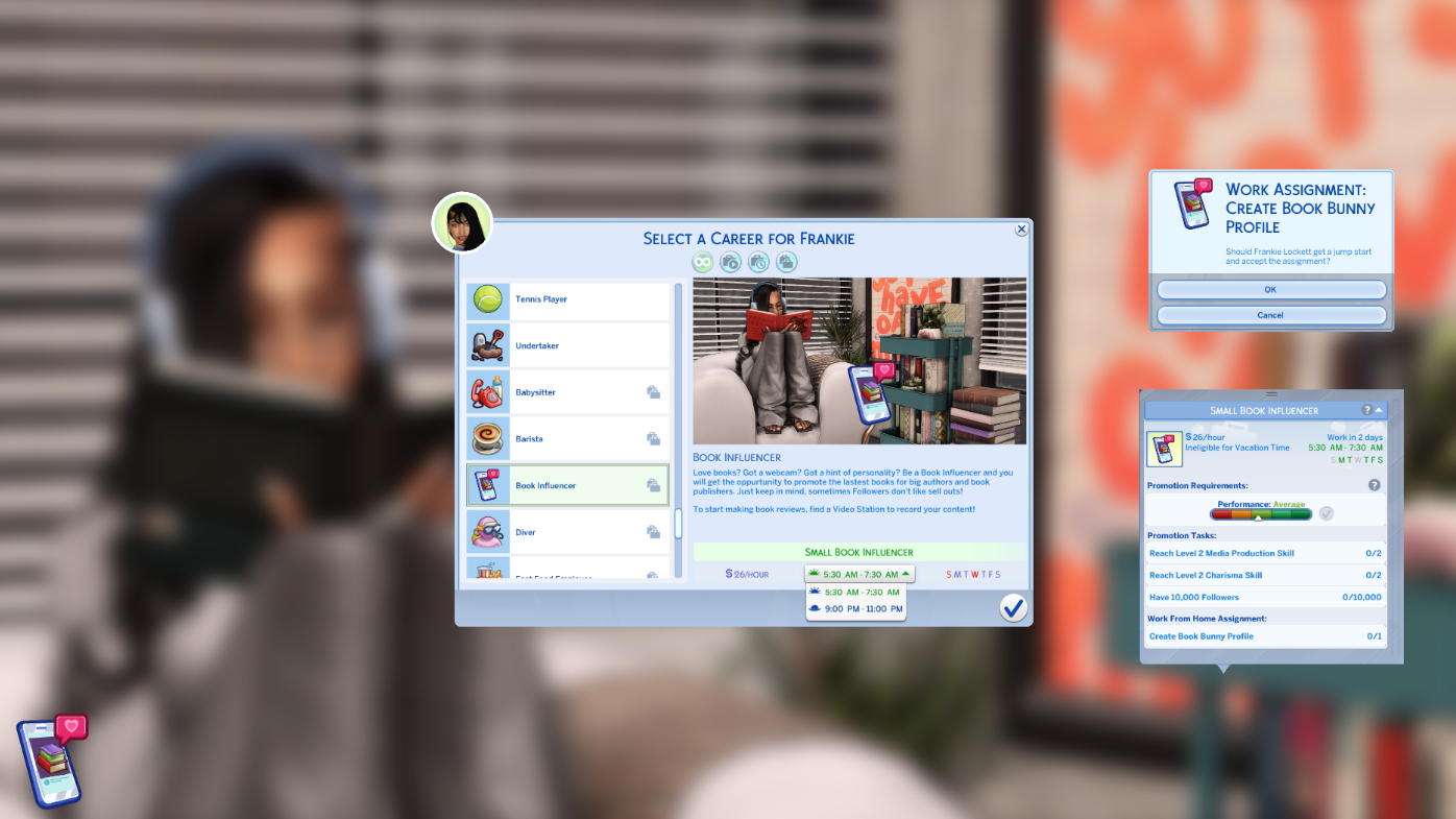 Мод Sims 4 «Активная карьера Книжный блогер» от syd