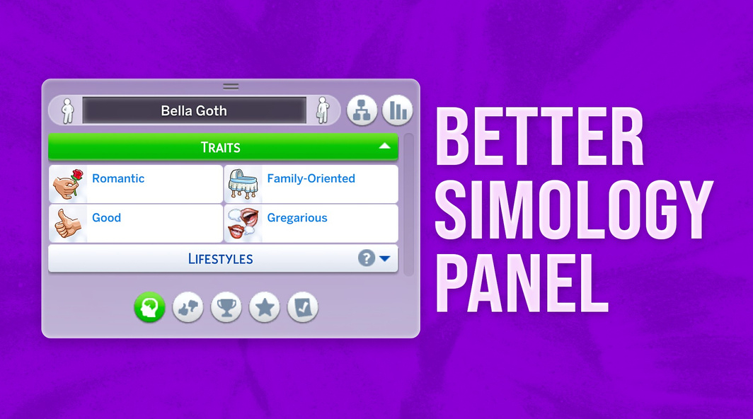 Мод Sims 4 «Улучшенная панель симологии» от SimMattically