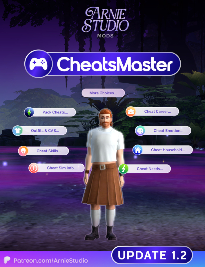Мод Sims 4 «Чит-мастер CheatsMaster 1.2» от Arnie