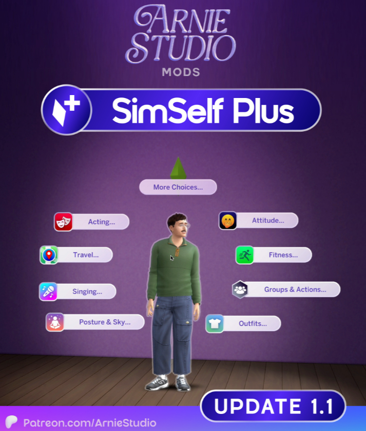 Мод Sims 4 «Меню для симов SimSelf Plus» от Arnie