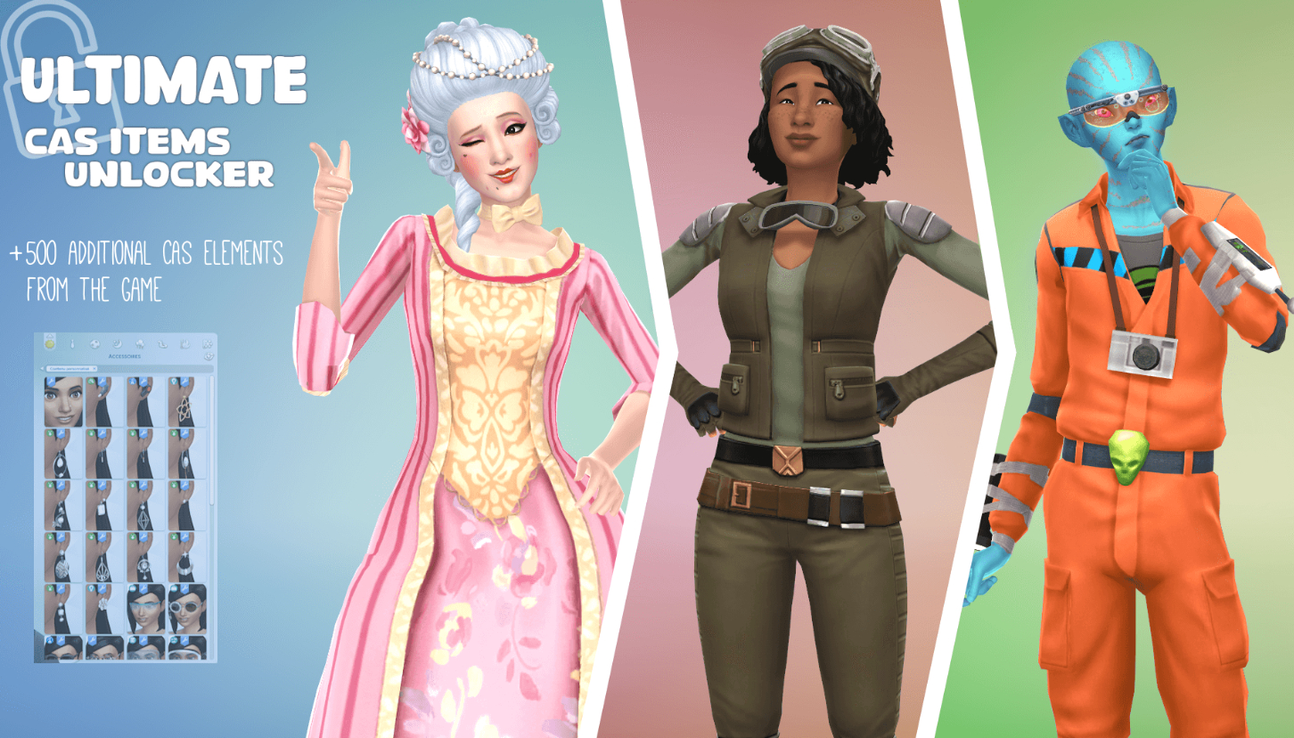 Мод Sims 4 «Разблокировка предметов в CAS» от loulicorn