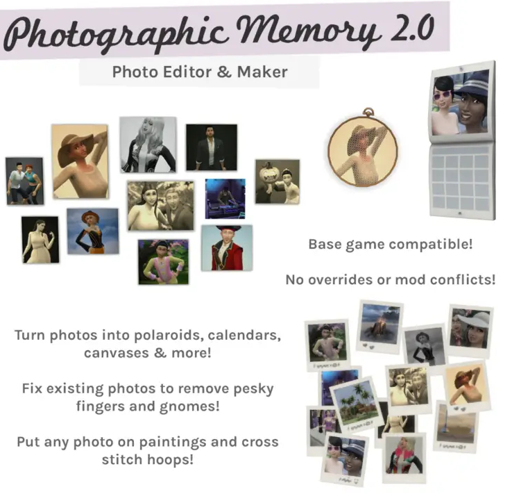 Мод Sims 4 «Фотографии и воспоминания Photographic Memory» от ravasheen