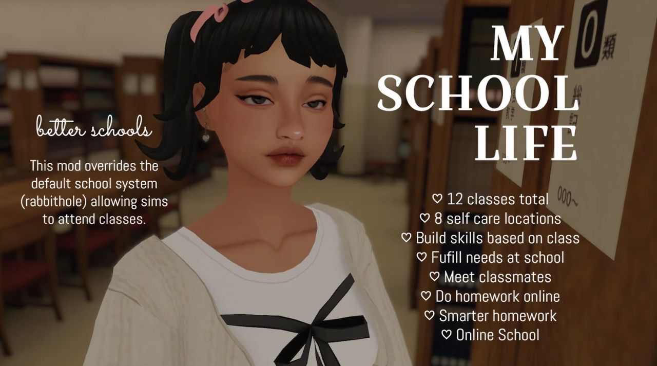 Мод Sims 4 «Моя школьная жизнь» от kawaiistacie