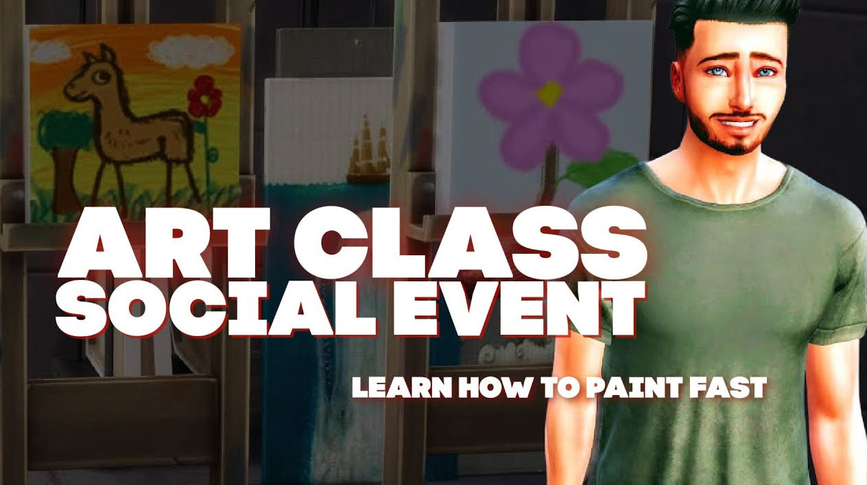 Мод Sims 4 «Мероприятие Занятия по рисованию» от WICKED PIXXEL