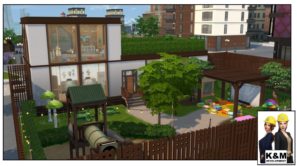 Участок малый бизнес «Детский сад» от Kate&Mickey для Sims 4