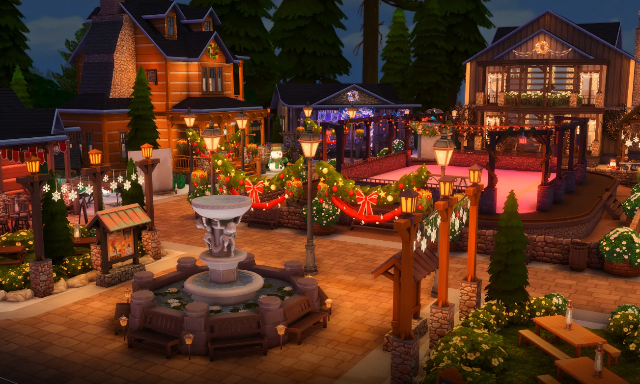 Лучшие зимние праздничные участки в Галерее Sims 4