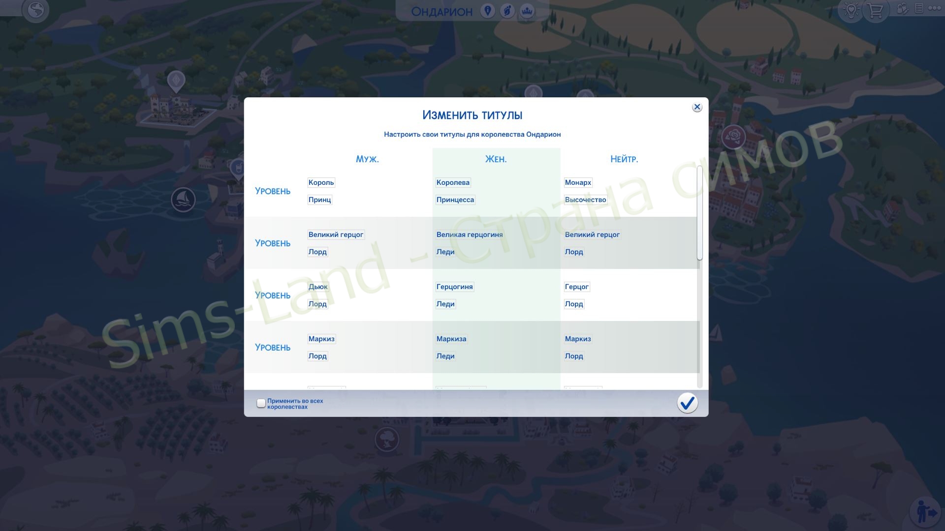 Все детали управления королевством Sims 4 Сквозь века