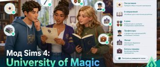 Мод Sims 4 «Университет магии – третий ВУЗ в игре» от Lala