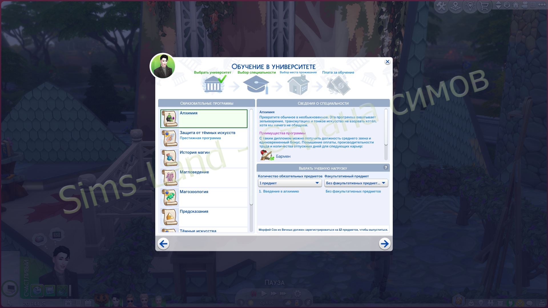 Мод Sims 4 «Университет магии – третий ВУЗ в игре» от Lala — кадр 3