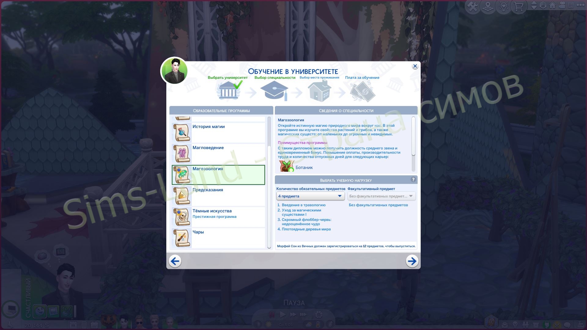 Мод Sims 4 «Университет магии – третий ВУЗ в игре» от Lala — кадр 10