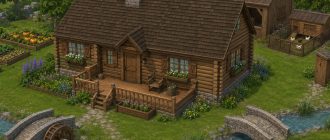 Планы домов: Маленький домик в прерии — бревенчатый дом с фермой для Sims 4